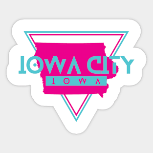 Iowa City Iowa Retro Vintage Triangle IA Sticker